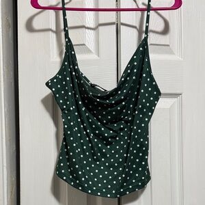 SHEIN Dark Green Polka Dot Camisole